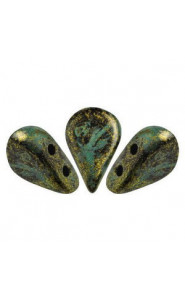 Les perles par Puca® Amos beads Metallic mat green spotted 23980/65326